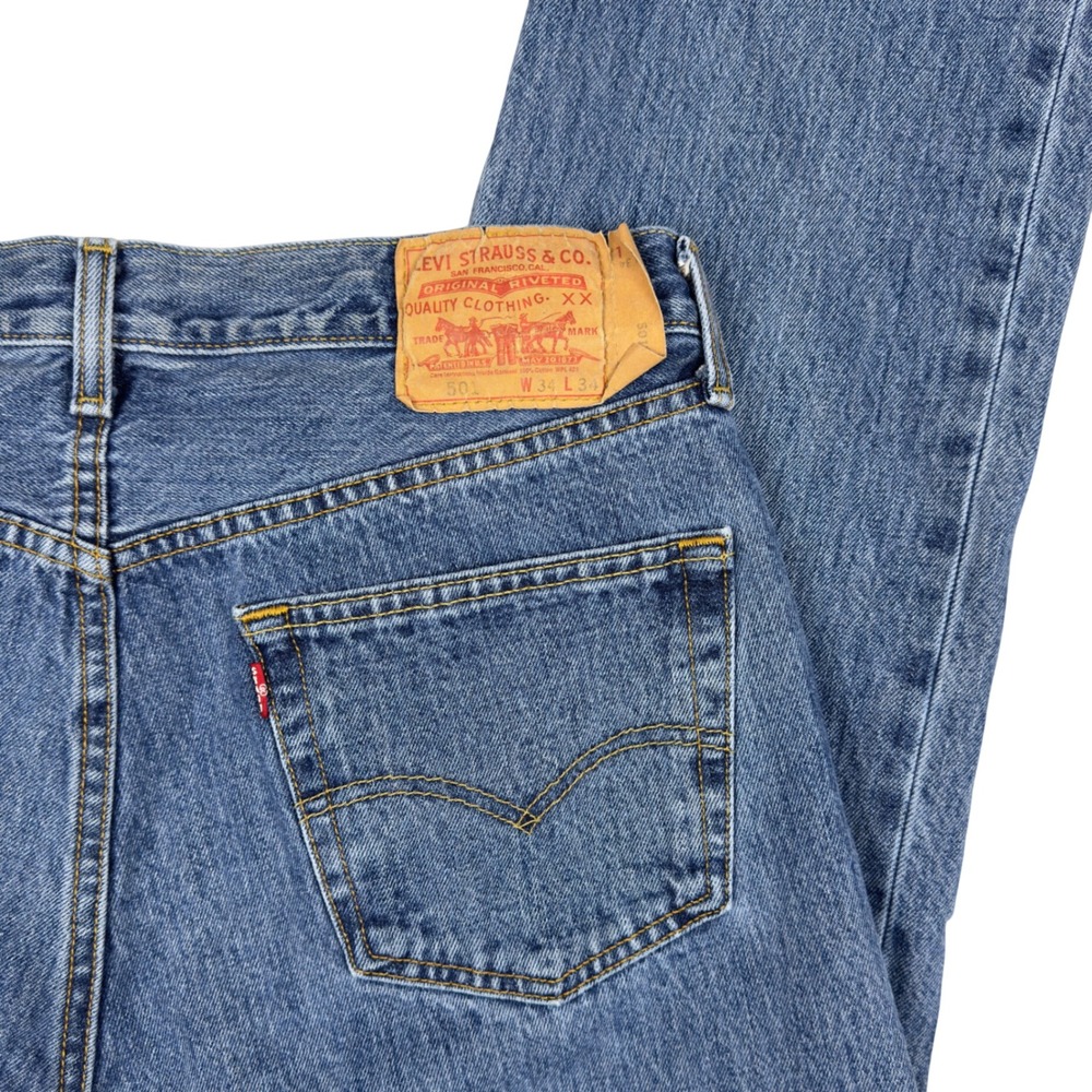 Levi's 501 XX Original Men's 32x32.5 Blue Straight Leg Cotton Denim Jeans